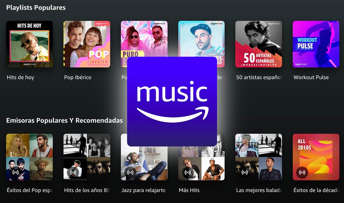 Plataforma de Amazon Music. 