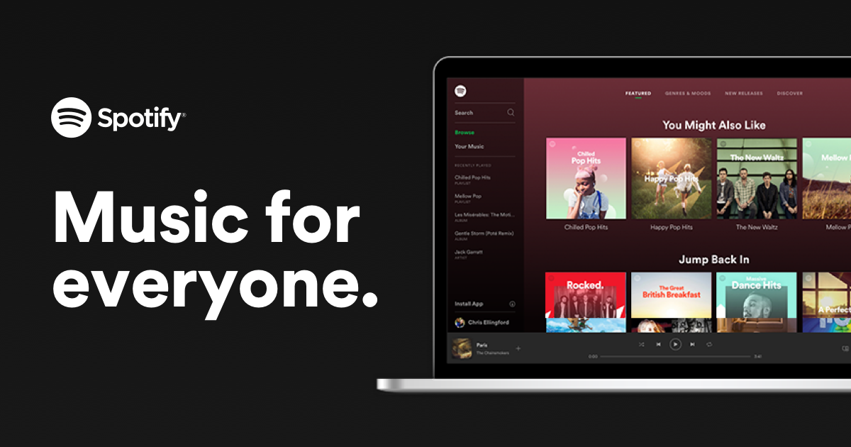 Plataforma de Spotify. 