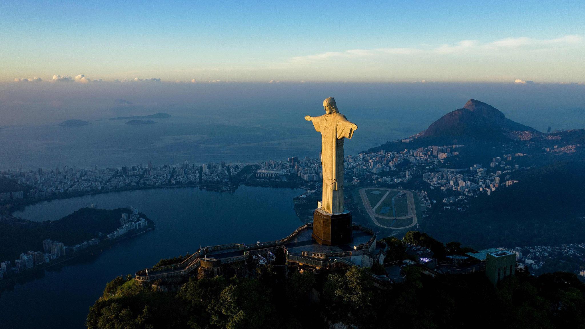 Vista aérea de la estatua del Cristo Redentor