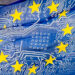 bandera de la unión europea y tecnología
