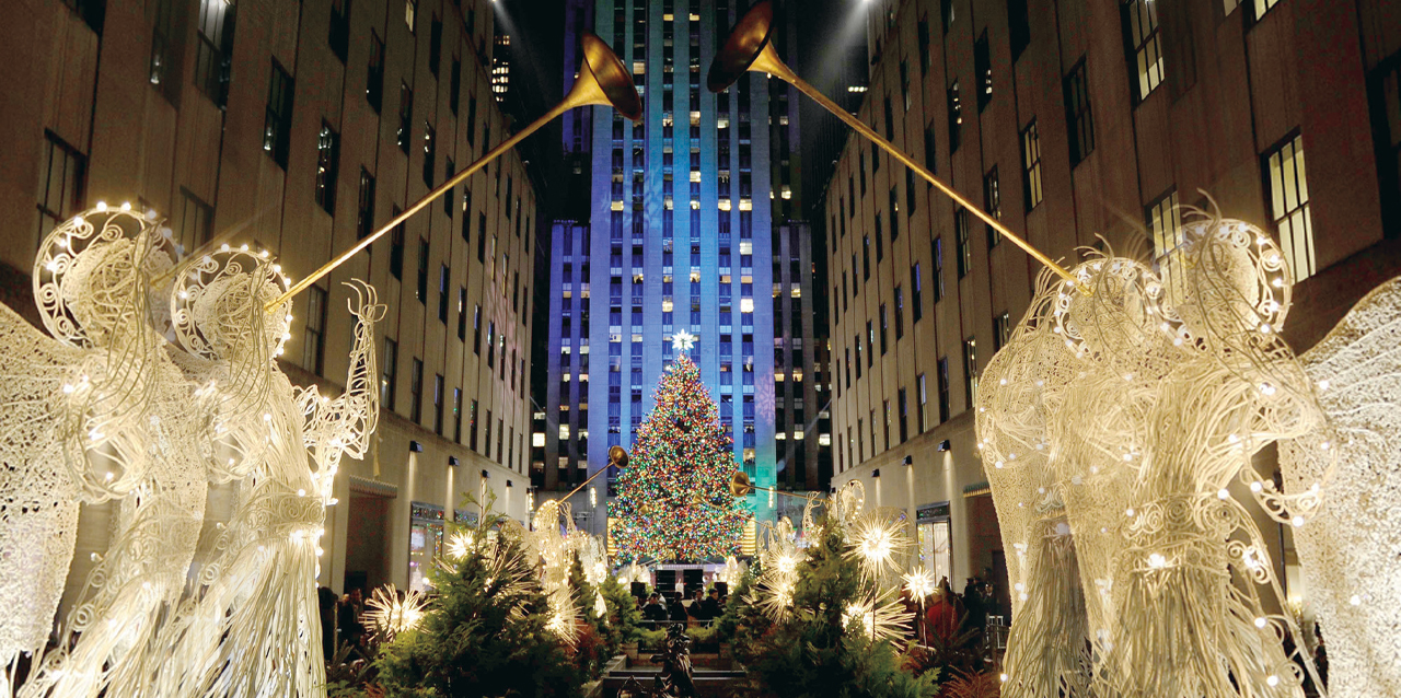 Decoraciones en el Rockerfeller Plaza, es una de las plazas más visitadas en NY durante invierno.