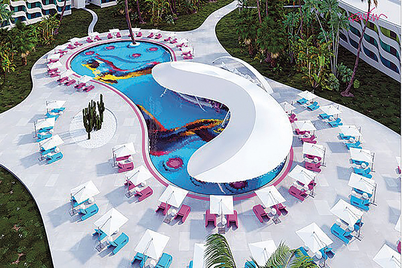 Vista aérea de la piscina en Temptation Miches Resorts