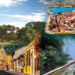 Composición de destinos turísticos en Guatemala: Fuentes Georginas, Antigua, isla de las Flores y Tikal