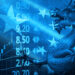 China stock market exchange / Shanghai stock market analysis forex indicator of changes graph chart business growth finance money crisis economy and trading graph with China flag