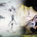 Arte rupestre en una de las paredes de las Cuevas del Pomier