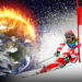 Concepto de cambio climático y uso de nieve artificial en los Juegos Olímpicos de Invierno de Beijing 2022.