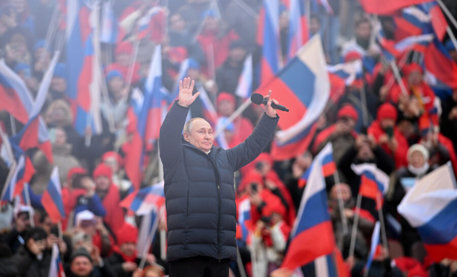 Vladimir Putin sostuvo un mitin político para reforzar la imagen de Rusia en la invasión a Ucrania