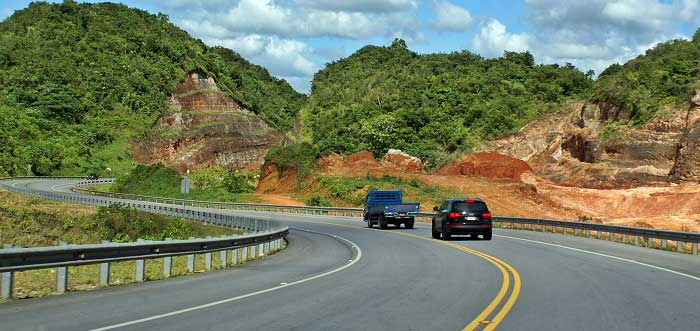 Tramo de la carretera hacia Las Terrenas