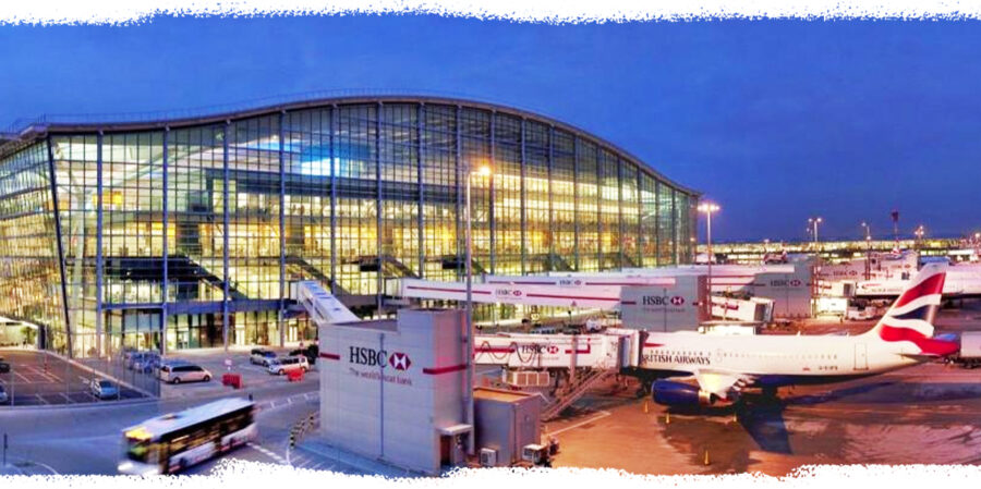 vista exterior de la terminal 5 del aeropuerto Londres Heathrow