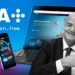 Gianni Infantino, presidente de la FIFA, sostiene un balón de la Mundial de Fútbol con logo de Adidas y torneo deportivo; fondo de computadora portátil y celular inteligente con plataforma FIFA+