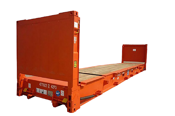 Contenedor Flat Rack rojo 