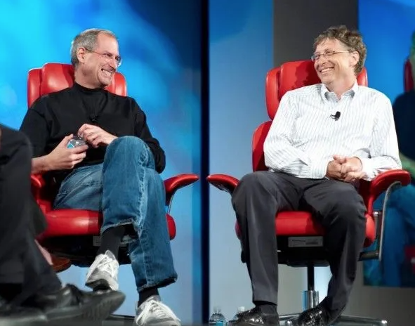 jobs y gates rien en la conferencia de 2007