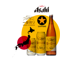 Asahi, Kirin y Suntory (las tres de Japón)