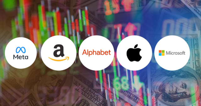 estos son los datos de las caidas en bolsa en 2022 de las big tech: amazon, meta, appel, microsoft y alphabet