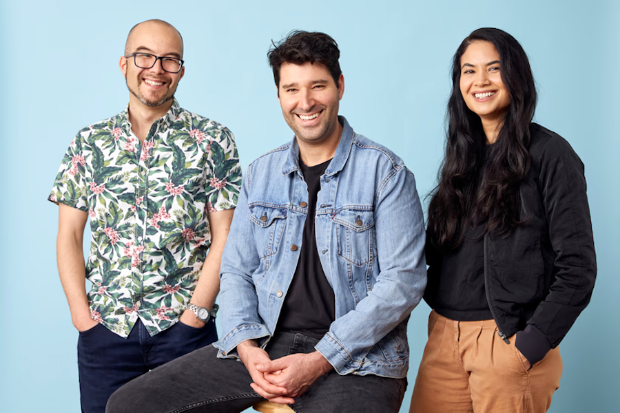 Cameron Adams, Cliff Obrecht y Melanie Perkins cofundadores CANVA