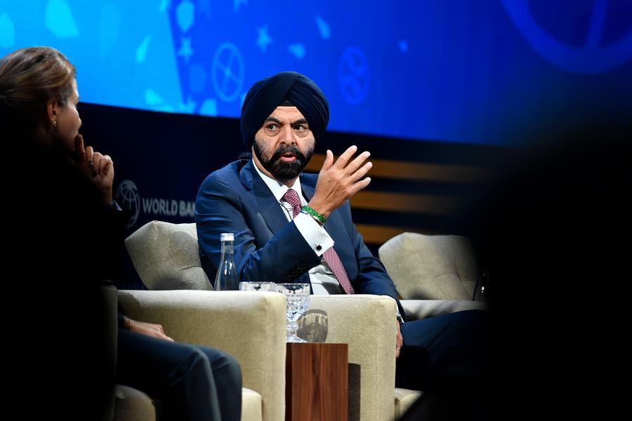 Ajay Banga, en la Asamblea Anual del FMI y el BM en Marrakech (Marruecos) EFE:EPA:JALAL MORCHIDI