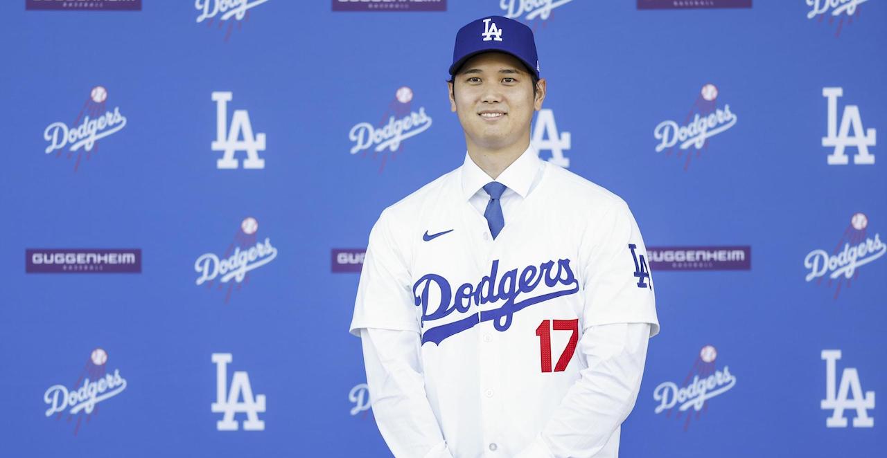 El japonés Shohei Ohtani durante su presentación como jugador de Los Angeles Dodgers, en una fotografía de archivo. EFE/Caroline Brehman