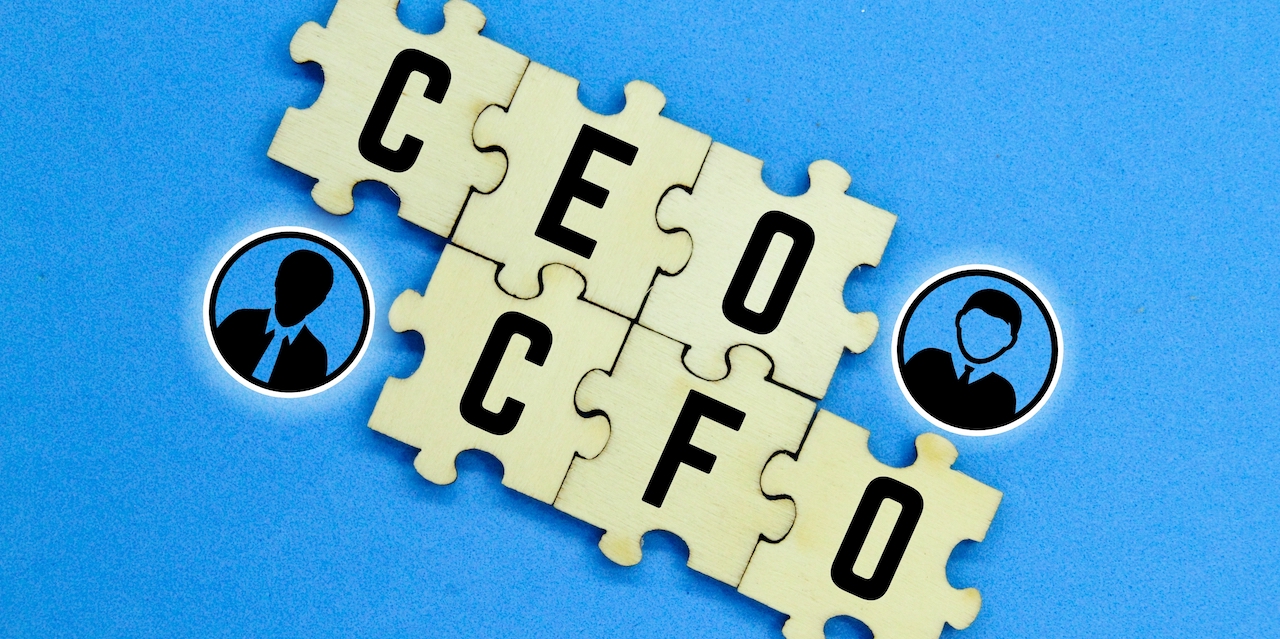 the difference between a ceo and a cfo  letters of the CEO and CFO Concept